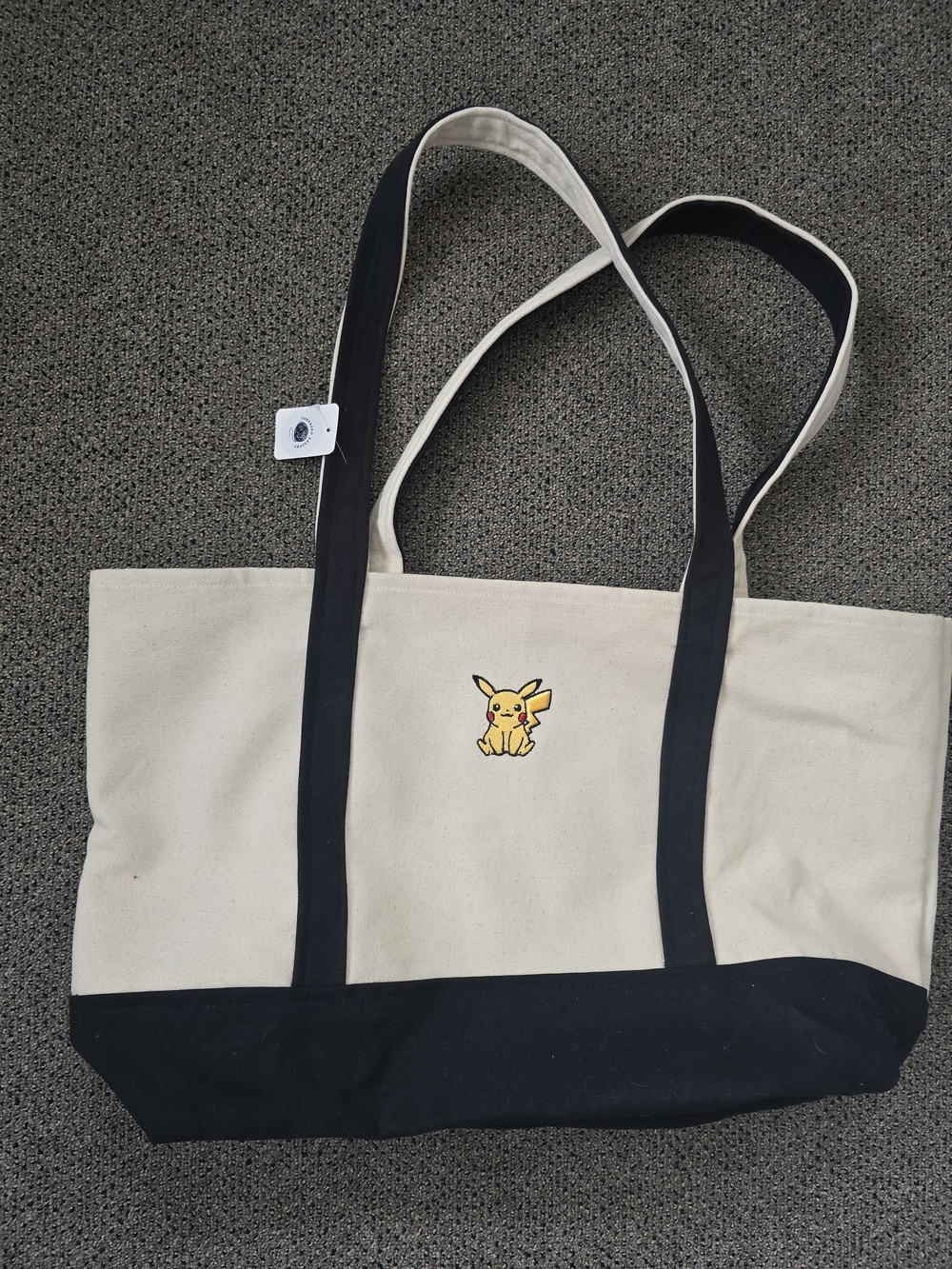 Pokemon Canvas Pikachu Tote Bag - Black and Cream